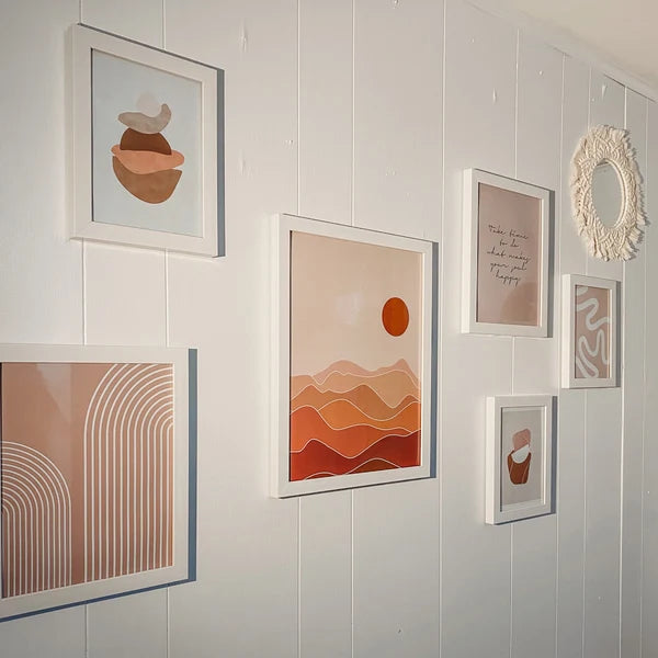 9 Tableaux décoratifs, Mur Galerie Serein : Abstraction et Poésie Visuelle