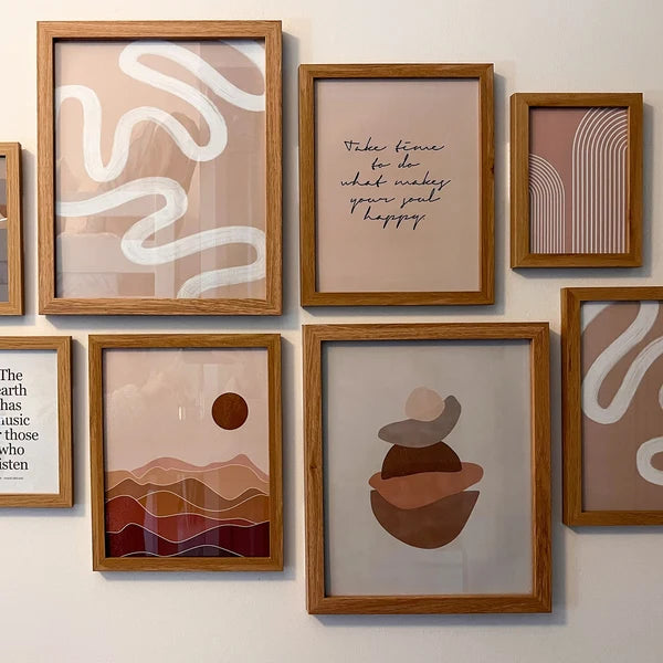 9 Tableaux décoratifs, Mur Galerie Serein : Abstraction et Poésie Visuelle