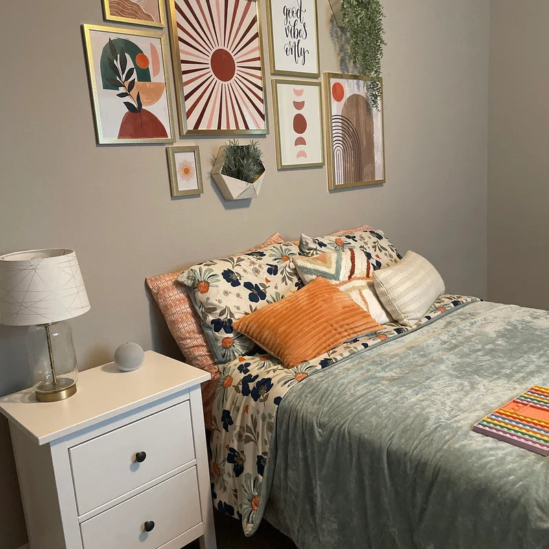9 Tableux décoratifs, Mur Galerie Bohème : Une Symphonie de Couleurs Terrestres