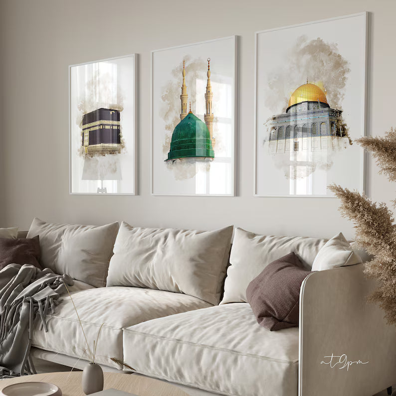 3 Tableaux décoratifs islamique -Trilogie Architecturale