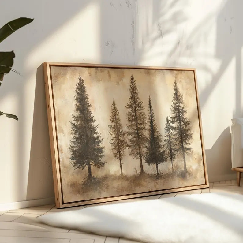 1 Tableau Mural Luxueux d'un Arbre d'Hiver