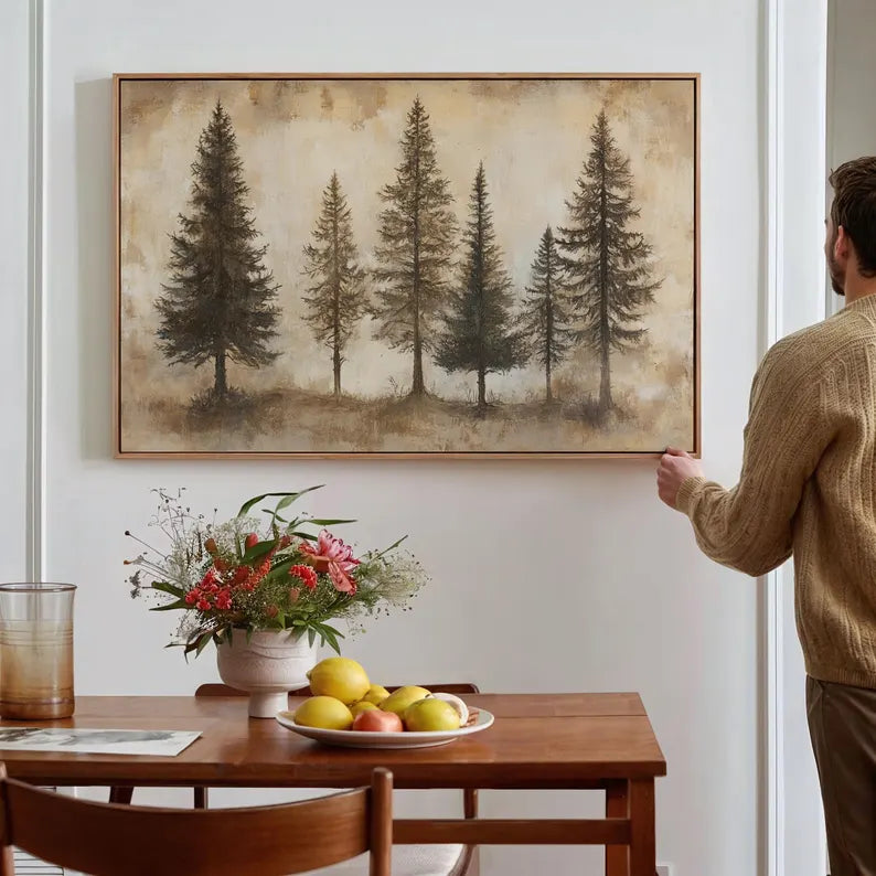 1 Tableau Mural Luxueux d'un Arbre d'Hiver