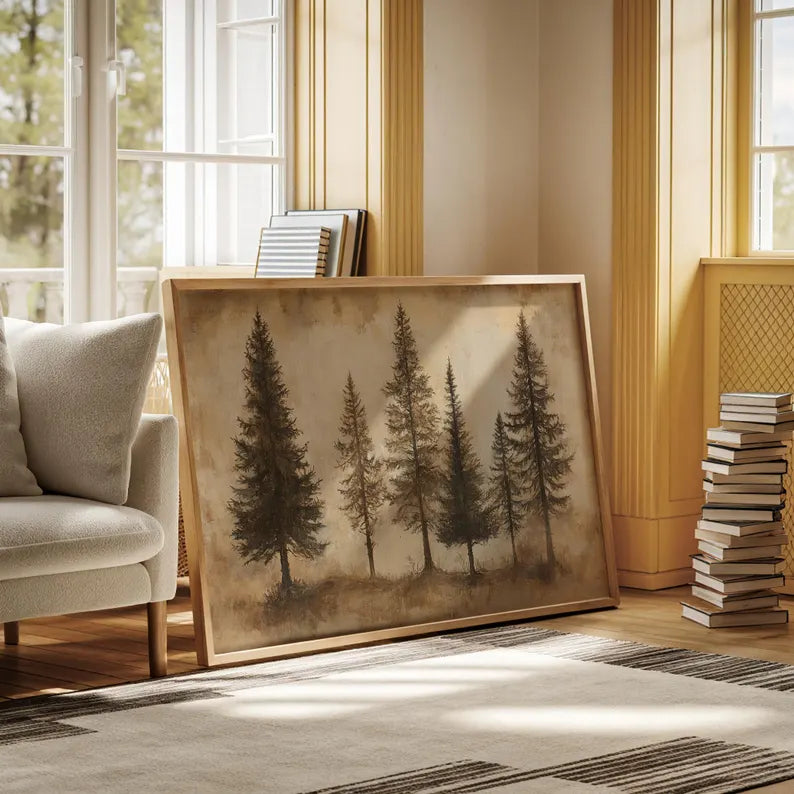 1 Tableau Mural Luxueux d'un Arbre d'Hiver